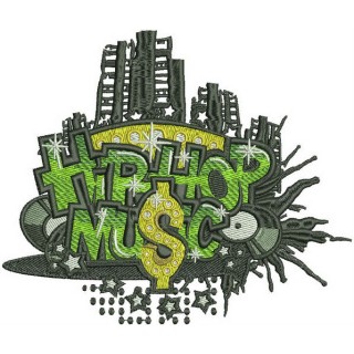 Hip Hop music embroidery design - Embroidery Design