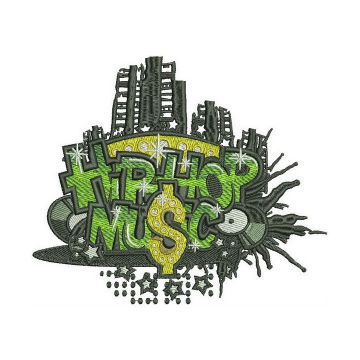 Hip Hop music embroidery design - Embroidery Design