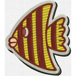 Striped fish embroidery design - Embroidery Design