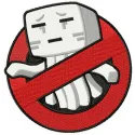 Preview of the No Creeper sign embroidery design, featuring a fun motif inspired by Minecraft for creative stitching.