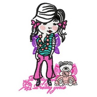 Beautiful pretty girls embroidery design - Embroidery Design