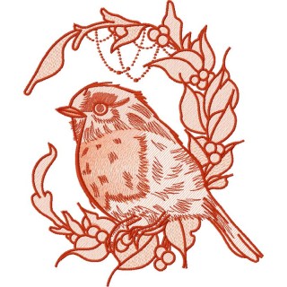 Bullfinch 4 embroidery design - Embroidery Design