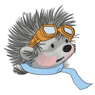 Hedgehog pilot 4 embroidery design - Embroidery Design