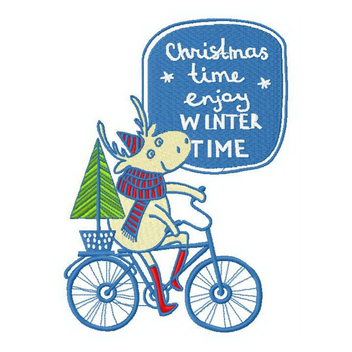 Enjoy winter time 2 embroidery design - Embroidery Design