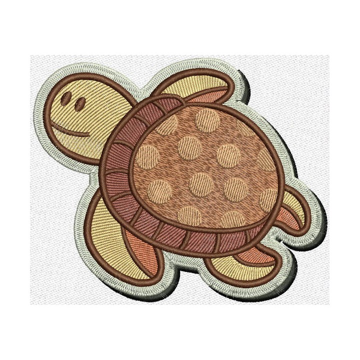 Wild turtle embroidery design - Embroidery Design