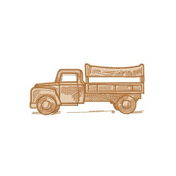 Wooden truck 2 embroidery design - Embroidery Design