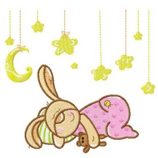 Baby bunny sweet dreams embroidery design - Embroidery Design