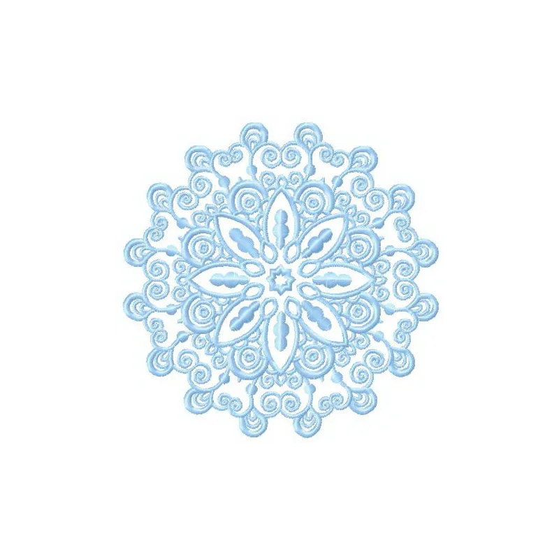 Lace doily 3 embroidery design featuring intricate snowflake patterns, ideal for decorative stitching projects.