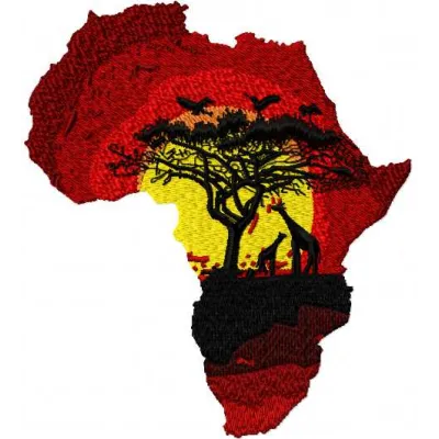 Preview of the Africa 2 embroidery design showcasing vibrant patterns ideal for stitching on apparel and accessories.