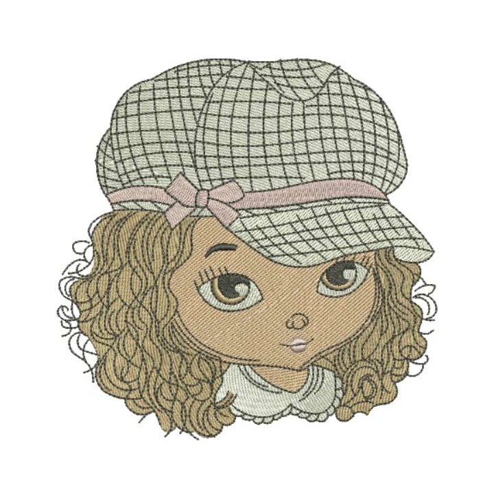 Stylish girl embroidery design - Embroidery Design