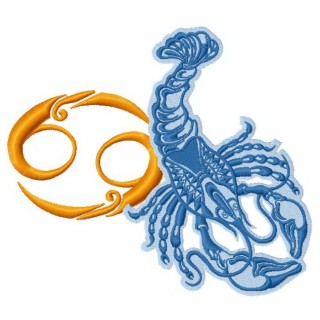 Zodiac sign Cancer 4 embroidery design - Embroidery Design
