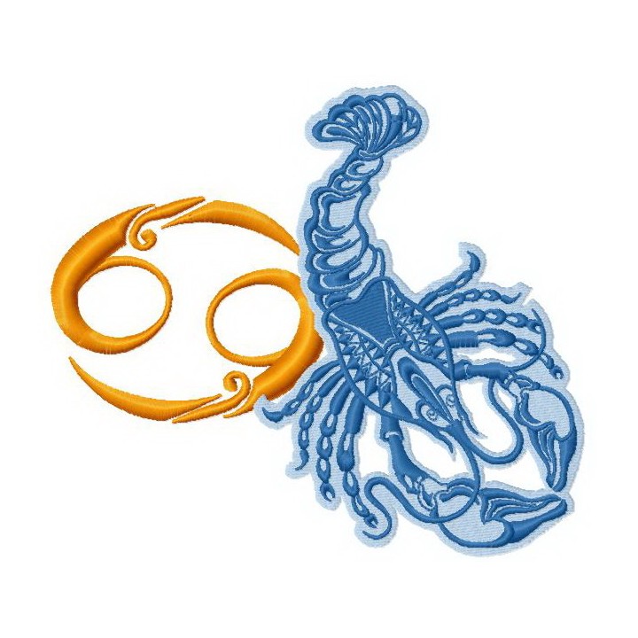 Zodiac sign Cancer 4 embroidery design - Embroidery Design