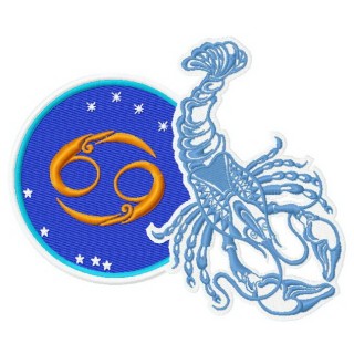 Zodiac sign Cancer 3 embroidery design - Embroidery Design