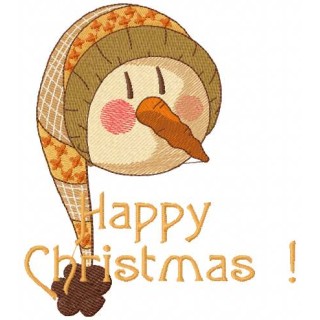 Snowball Happy Christmas embroidery design - Embroidery Design
