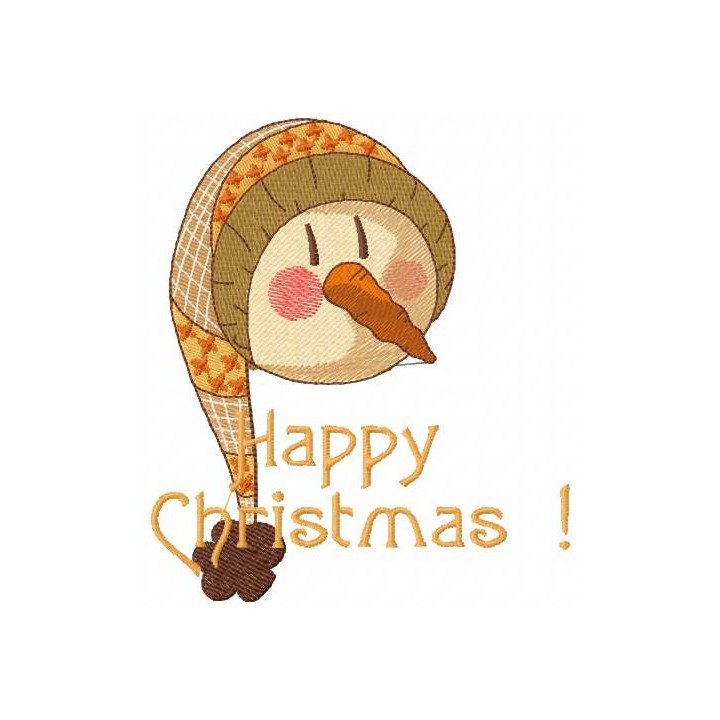 Snowball Happy Christmas embroidery design - Embroidery Design