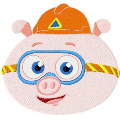 Alpha Pig 2 embroidery design featuring a playful character from Super Why, ready to embellish your projects.