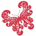 Preview of the Butterfly 23 embroidery design featuring intricate wing patterns, perfect for various textile projects.