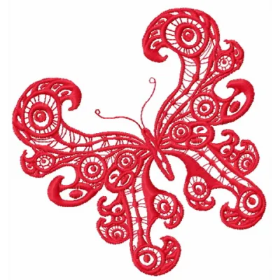Preview of the Butterfly 23 embroidery design featuring intricate wing patterns, perfect for various textile projects.