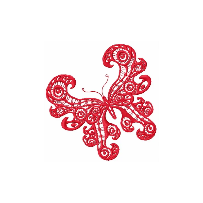 Preview of the Butterfly 23 embroidery design featuring intricate wing patterns, perfect for various textile projects.