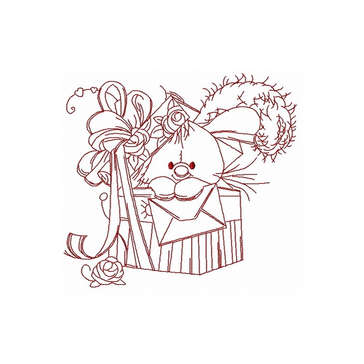 Bunny in the box 3 embroidery design - Embroidery Design