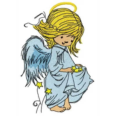 Preview of the Stars for Angels 6 embroidery design featuring angelic motifs and star patterns for creative stitching.