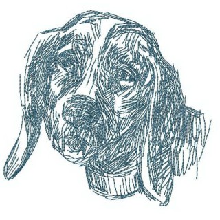 Sad dog embroidery design - Embroidery Design