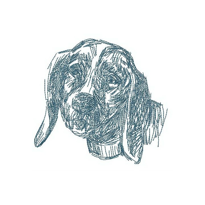 Sad dog embroidery design - Embroidery Design