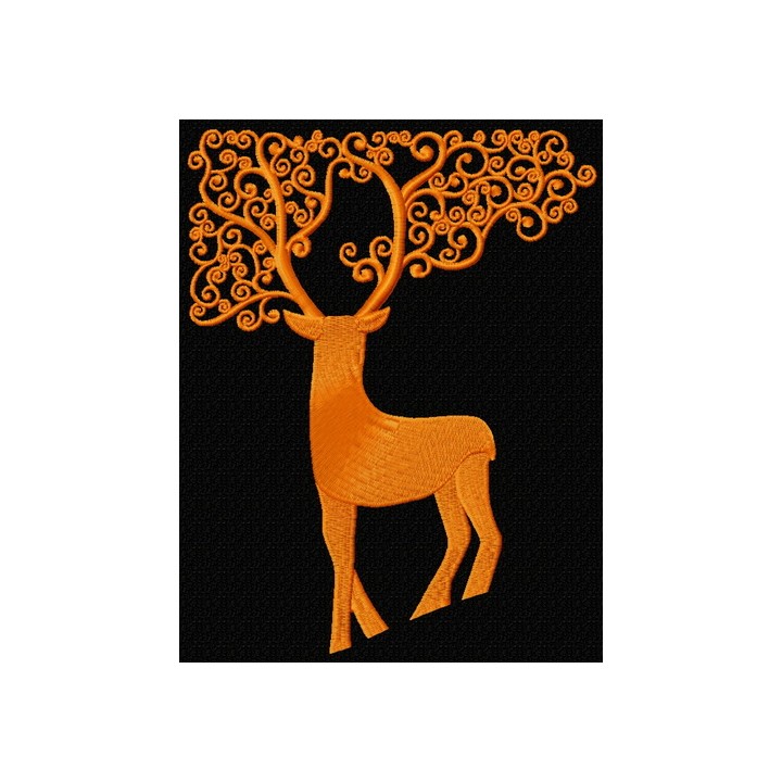 Christmas deer 3 embroidery design - Embroidery Design