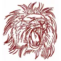 Lion 6 embroidery design featuring a detailed lion motif, ideal for stitching on t-shirts and tote bags.
