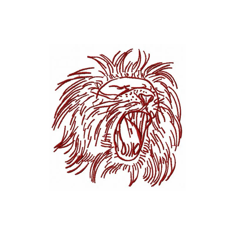 Lion 6 embroidery design featuring a detailed lion motif, ideal for stitching on t-shirts and tote bags.