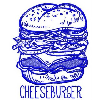 Cheeseburger 3 embroidery design - Embroidery Design