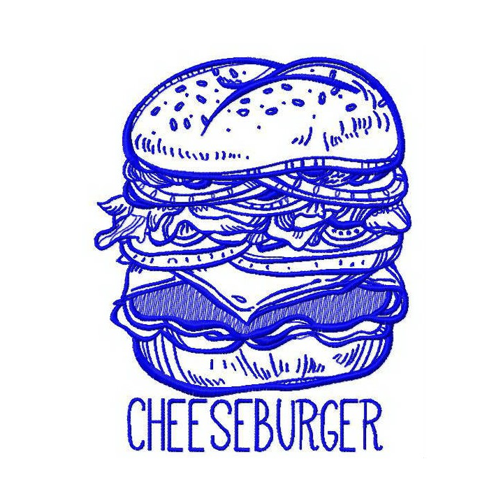 Cheeseburger 3 embroidery design - Embroidery Design
