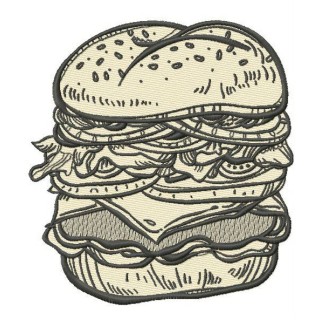 Cheeseburger 2 embroidery design - Embroidery Design
