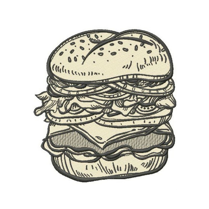 Cheeseburger 2 embroidery design - Embroidery Design