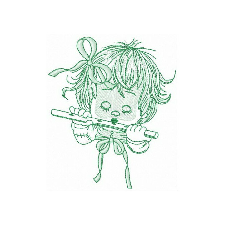 Small flute concert embroidery design - Embroidery Design