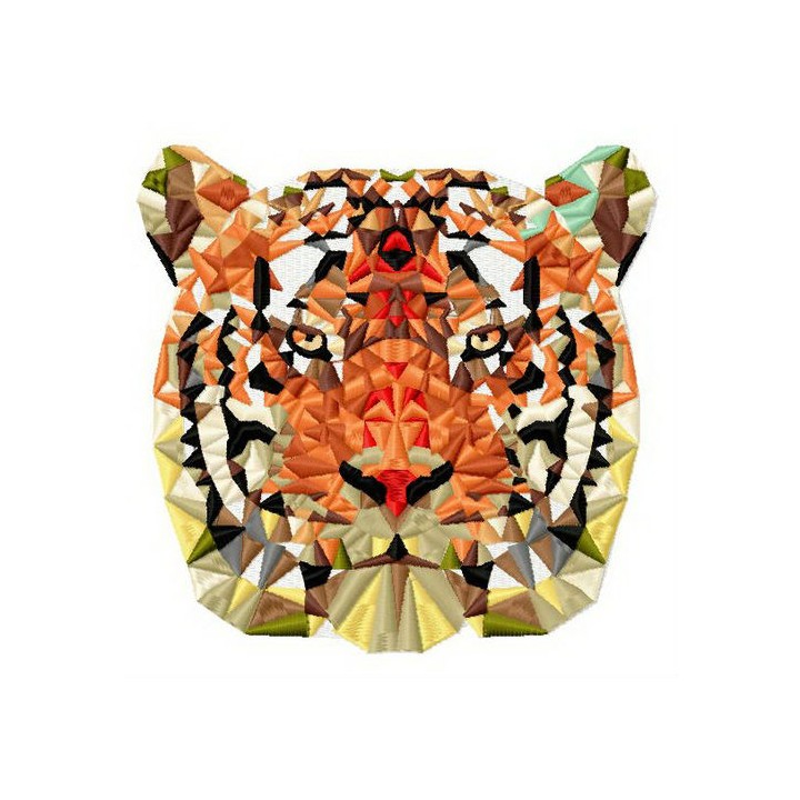 Mosaic tiger 5 embroidery design - Embroidery Design