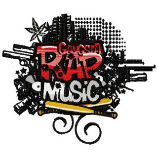 Rap music embroidery design - Embroidery Design