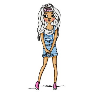 Ethnic girl 3 embroidery design - Embroidery Design