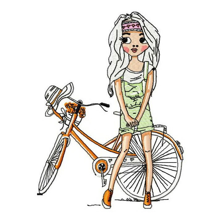 Ethnic girl 2 embroidery design - Embroidery Design