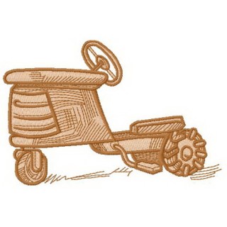 Wooden tractor embroidery design - Embroidery Design