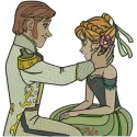 Anna and Prince 2 embroidery design inspired by Frozen, showcasing intricate stitching patterns for creative projects.