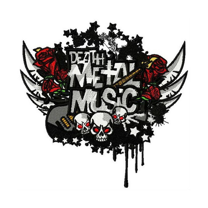 Death metal music embroidery design - Embroidery Design