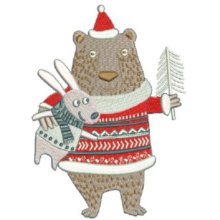 Bear and bunny 2 embroidery design - Embroidery Design