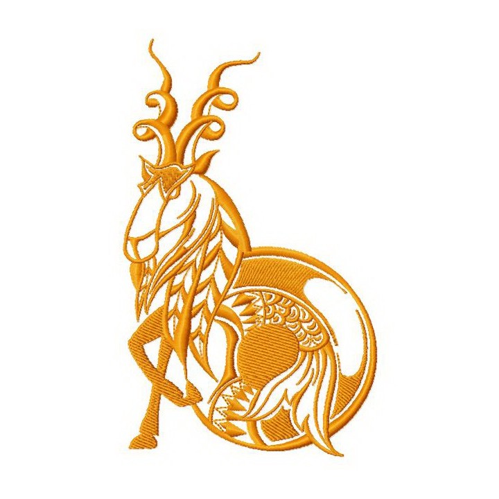 Fish-tailed ram 2 embroidery design - Embroidery Design