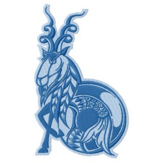 Fish-tailed ram embroidery design - Embroidery Design