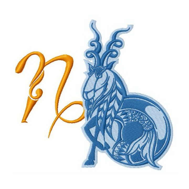 Zodiac sign Сapricorn 4 embroidery design - Embroidery Design