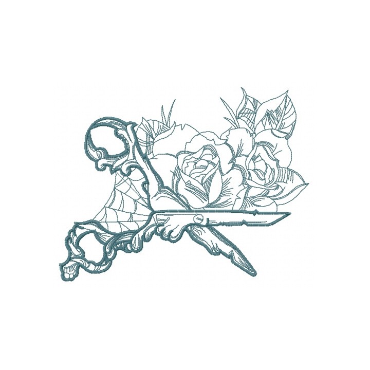 Gothic scissors 2 embroidery design - Embroidery Design