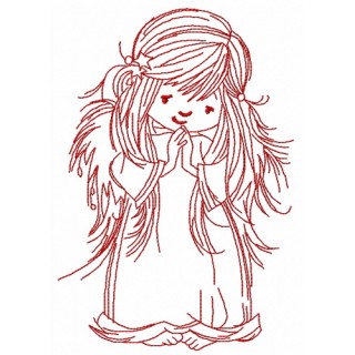 Praying angel 3 embroidery design - Embroidery Design