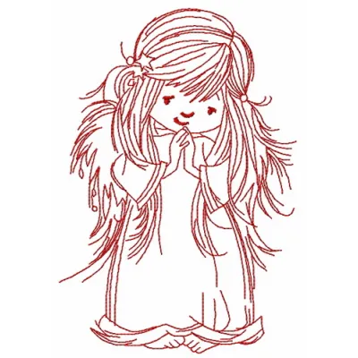 Preview of the Praying Angel 3 embroidery design, showcasing a serene angel motif for creative stitching projects.