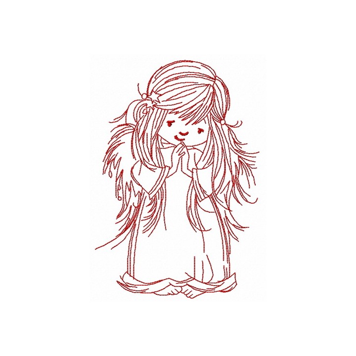 Praying angel 3 embroidery design - Embroidery Design